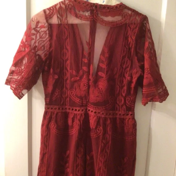2xHP💝Merlot Lace Maxi Dress/Romper sz medium - Picture 15 of 16